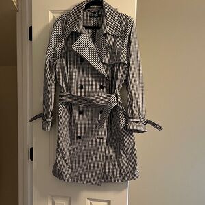 Polo Ralph Lauren Black and White Checkered Trench Coat